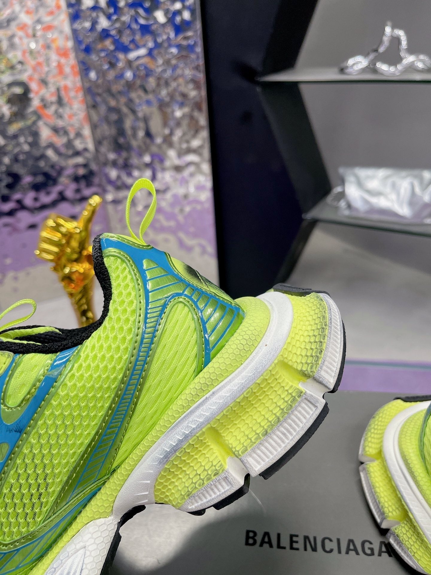 3XL SNEAKER IN NEON GREEN MESH AND POLYURETHANE - 35