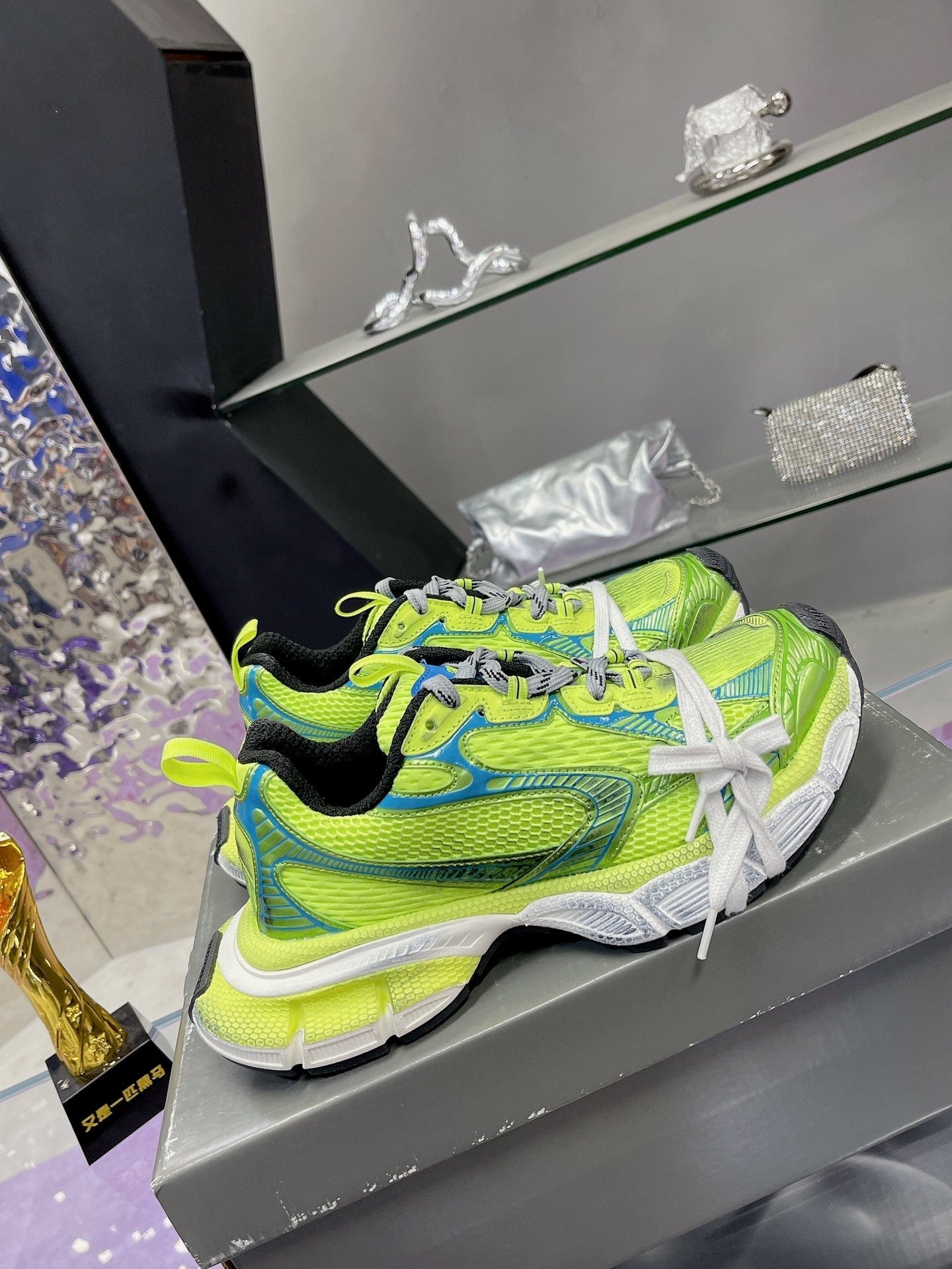 3XL SNEAKER IN NEON GREEN MESH AND POLYURETHANE - 35