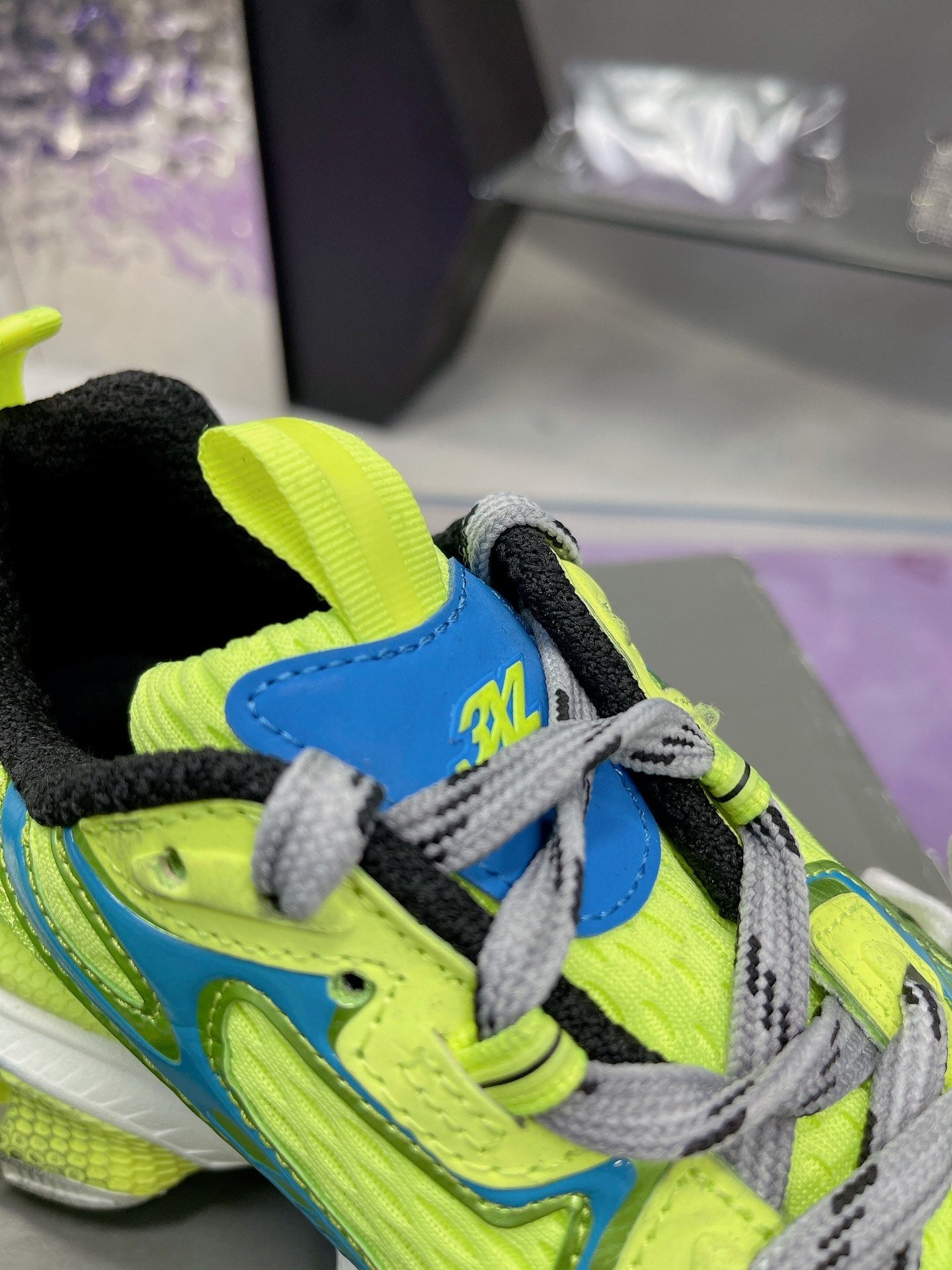 3XL SNEAKER IN NEON GREEN MESH AND POLYURETHANE - 35