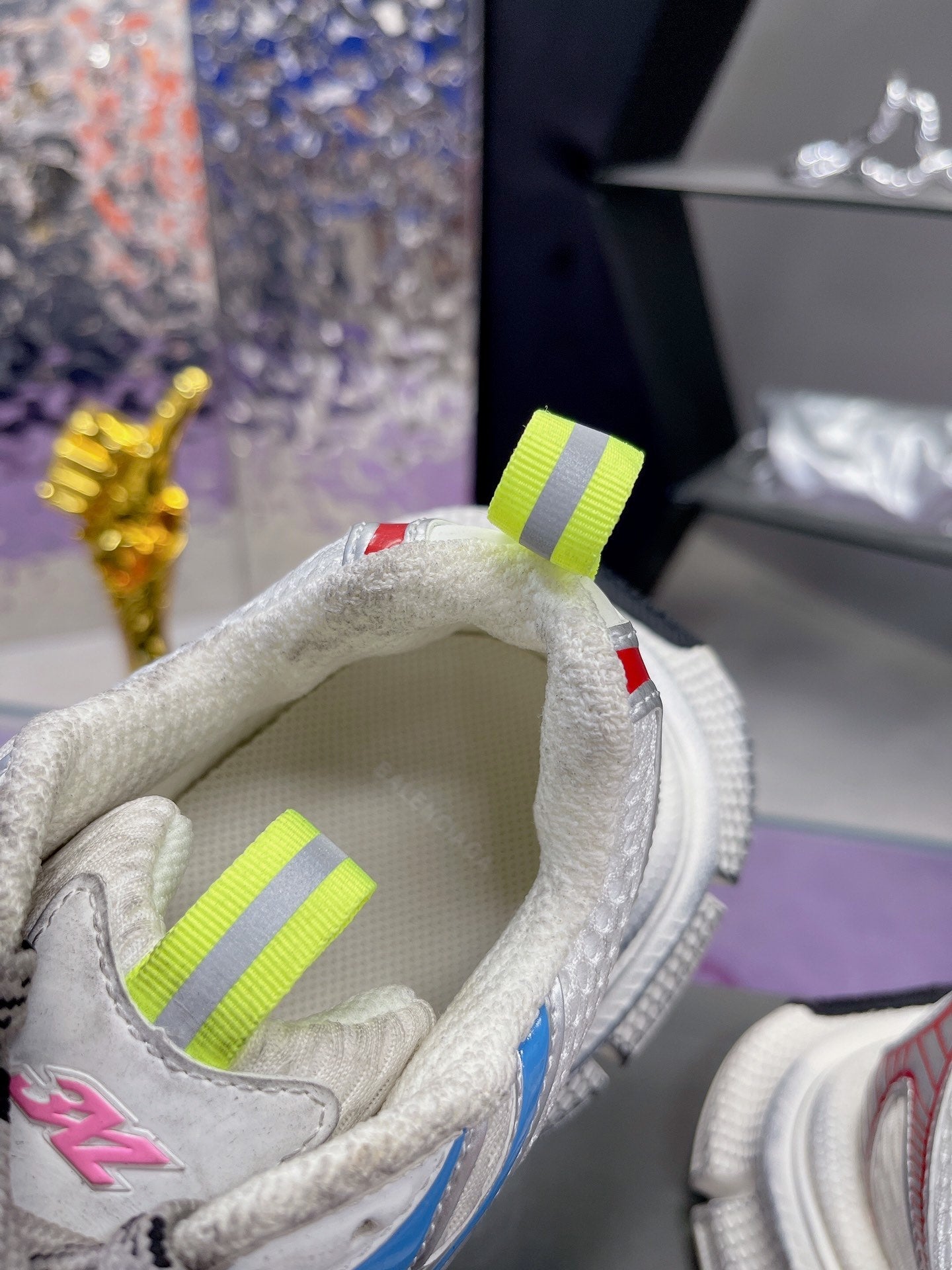 3XL SNEAKER IN WHITE PINK GRAY BLUE MESH AND POLYURETHANE - 35