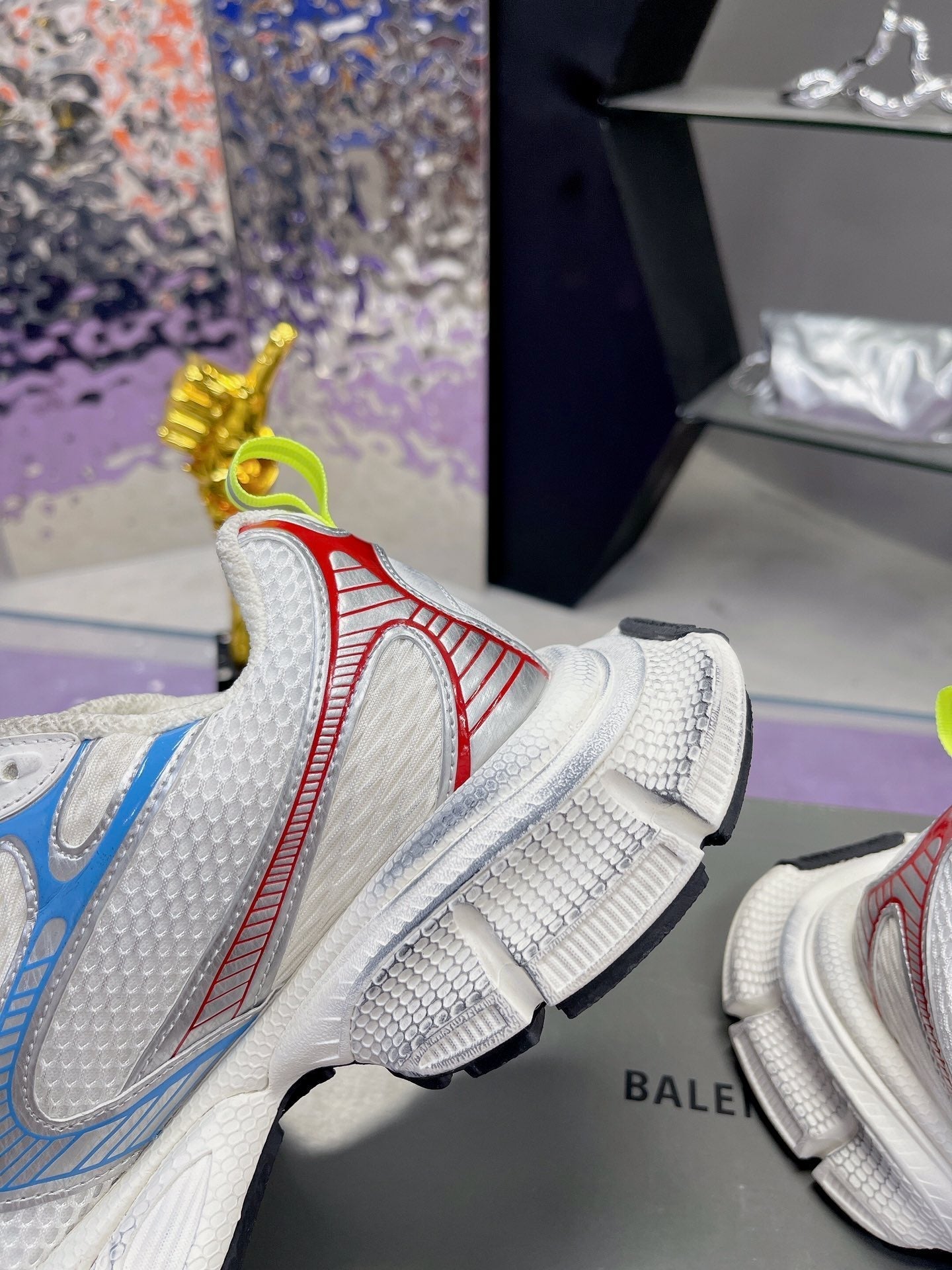 3XL SNEAKER IN WHITE PINK GRAY BLUE MESH AND POLYURETHANE - 35