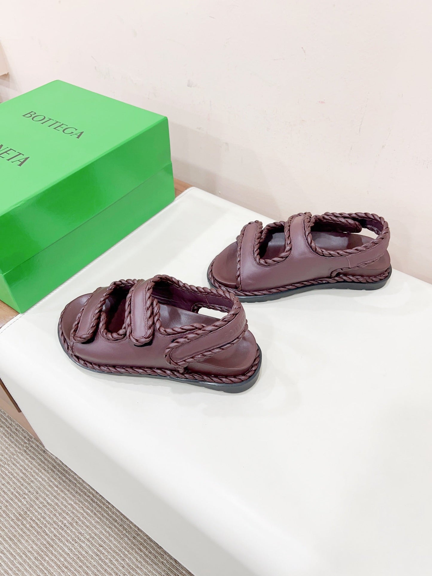 REFINED DAD SANDAL IN WINE RED LAMBSKIN - 35
