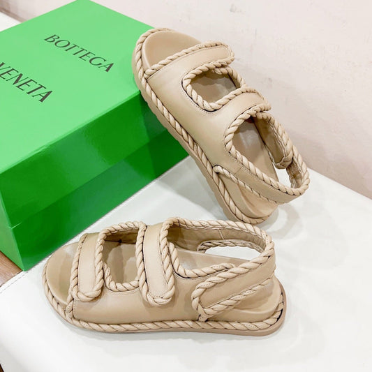 REFINED DAD SANDAL IN TUSCAN BEIGE LAMBSKIN - 35