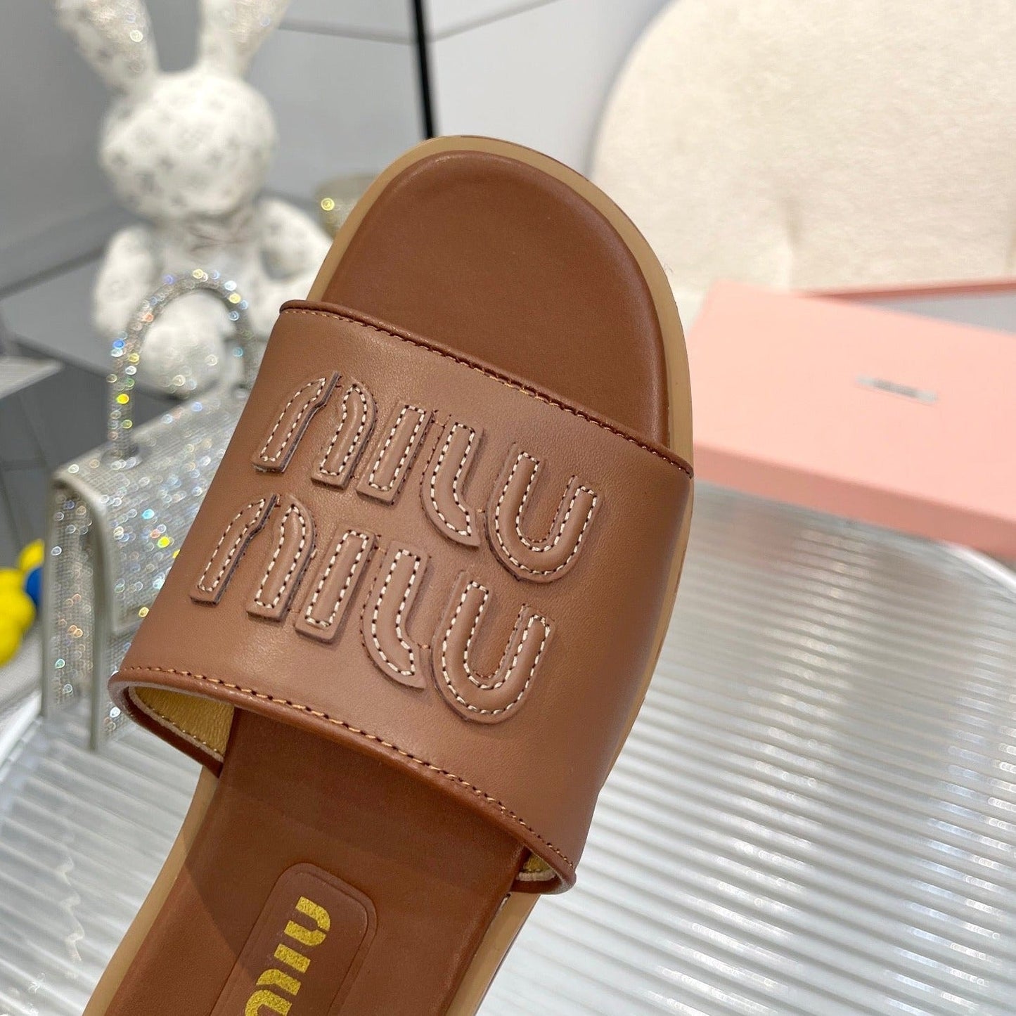 Slippers Brown Leather - 35
