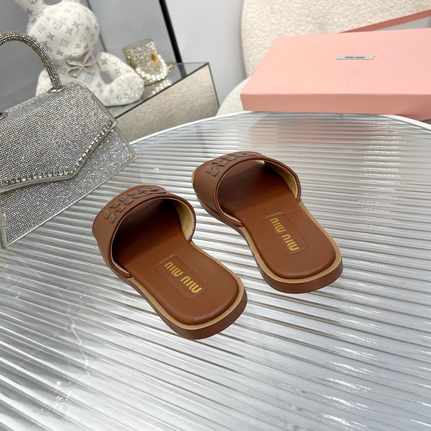 Slippers Brown Leather - 35