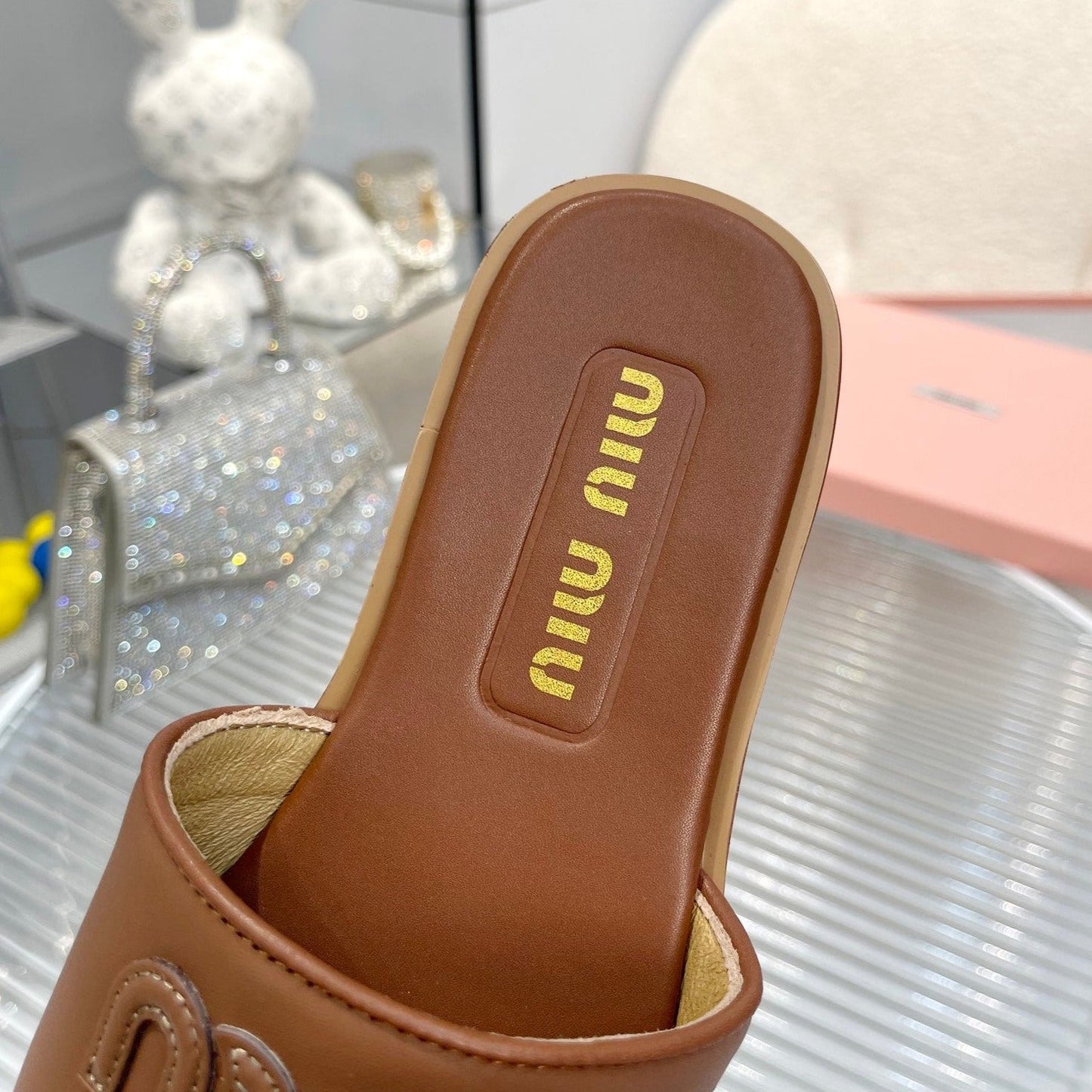 Slippers Brown Leather - 35