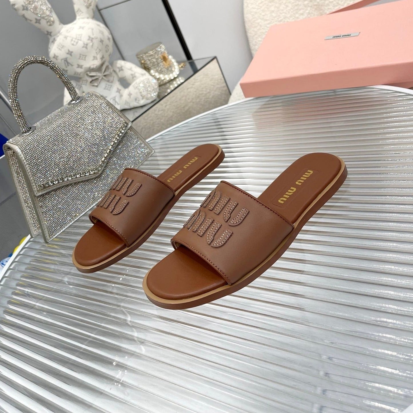 Slippers Brown Leather - 35