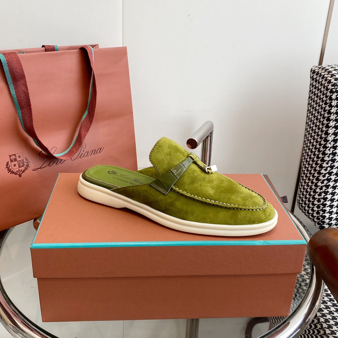LP CHARMS WALK BABOUCHE LOAFERS CHARTREUSE SUEDE - 35