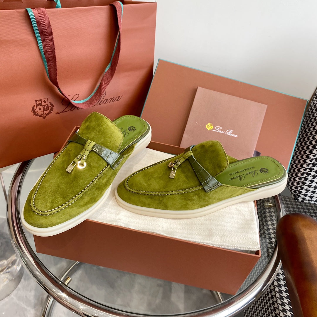 LP CHARMS WALK BABOUCHE LOAFERS CHARTREUSE SUEDE - 35