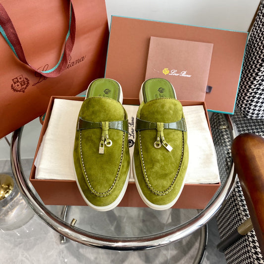 LP CHARMS WALK BABOUCHE LOAFERS CHARTREUSE SUEDE - 35