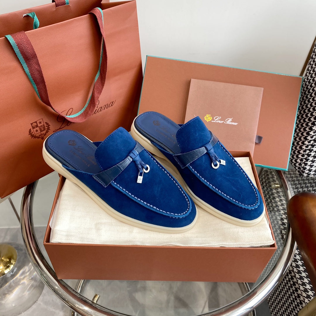 LP CHARMS WALK BABOUCHE LOAFERS NAVY SUEDE - 35