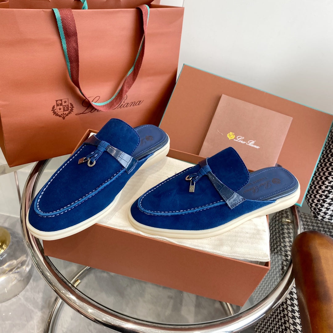 LP CHARMS WALK BABOUCHE LOAFERS NAVY SUEDE - 35