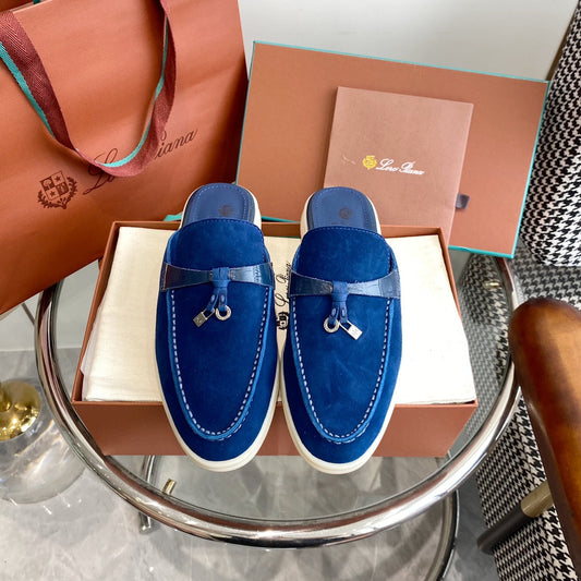 LP CHARMS WALK BABOUCHE LOAFERS NAVY SUEDE - 35