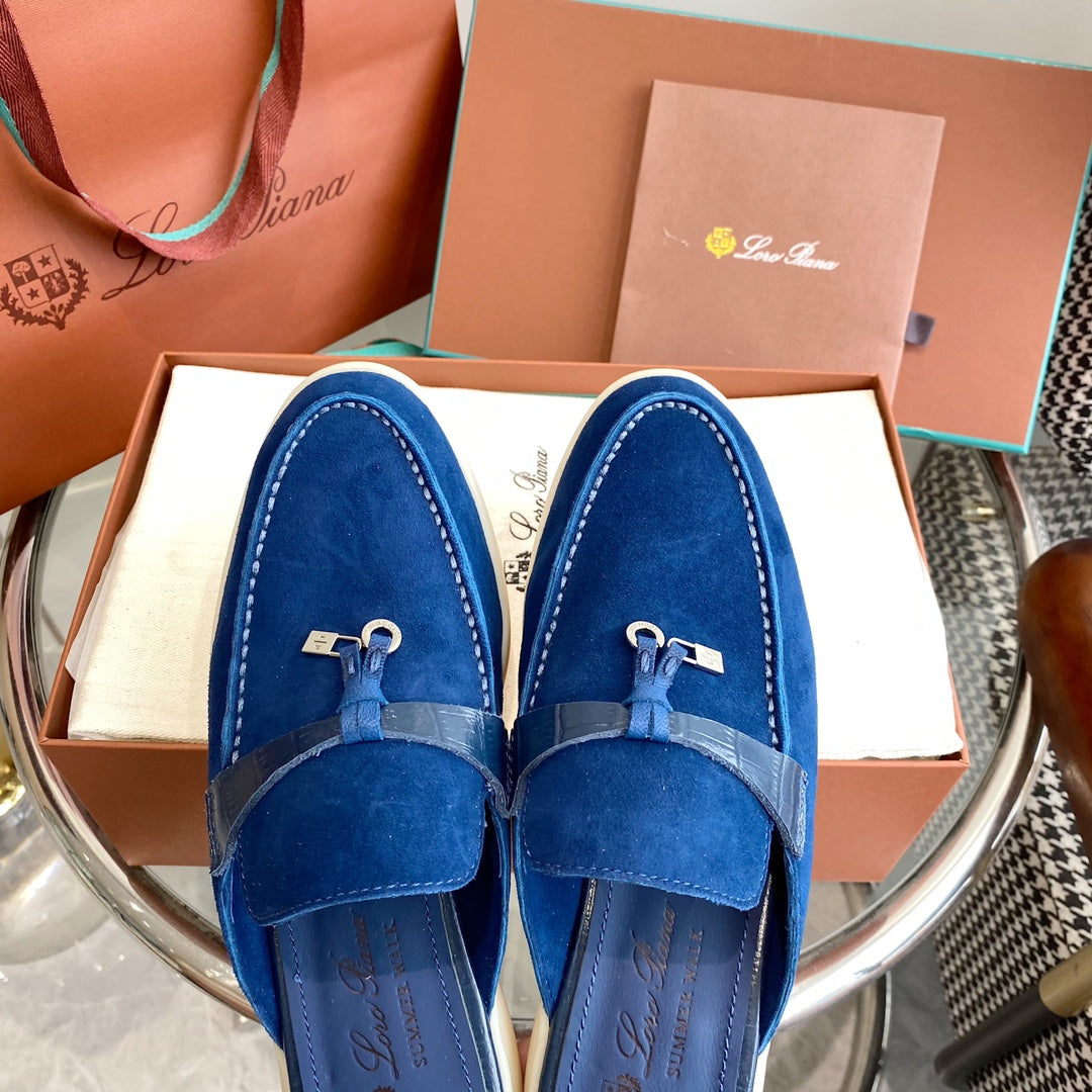 LP CHARMS WALK BABOUCHE LOAFERS NAVY SUEDE - 35