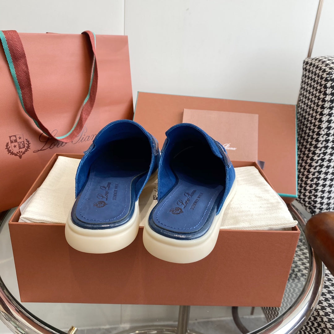 LP CHARMS WALK BABOUCHE LOAFERS NAVY SUEDE - 35