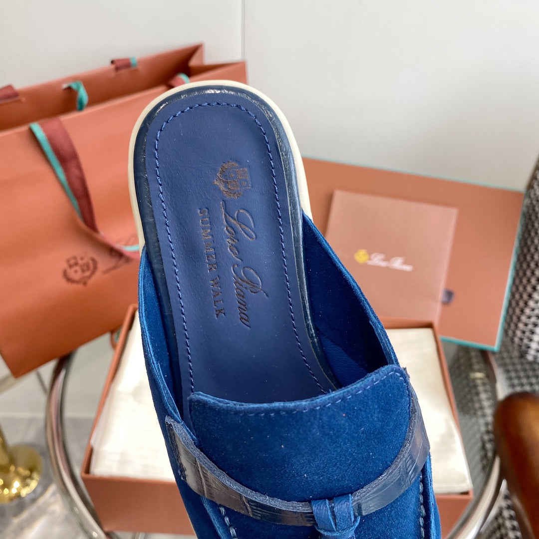LP CHARMS WALK BABOUCHE LOAFERS NAVY SUEDE - 35