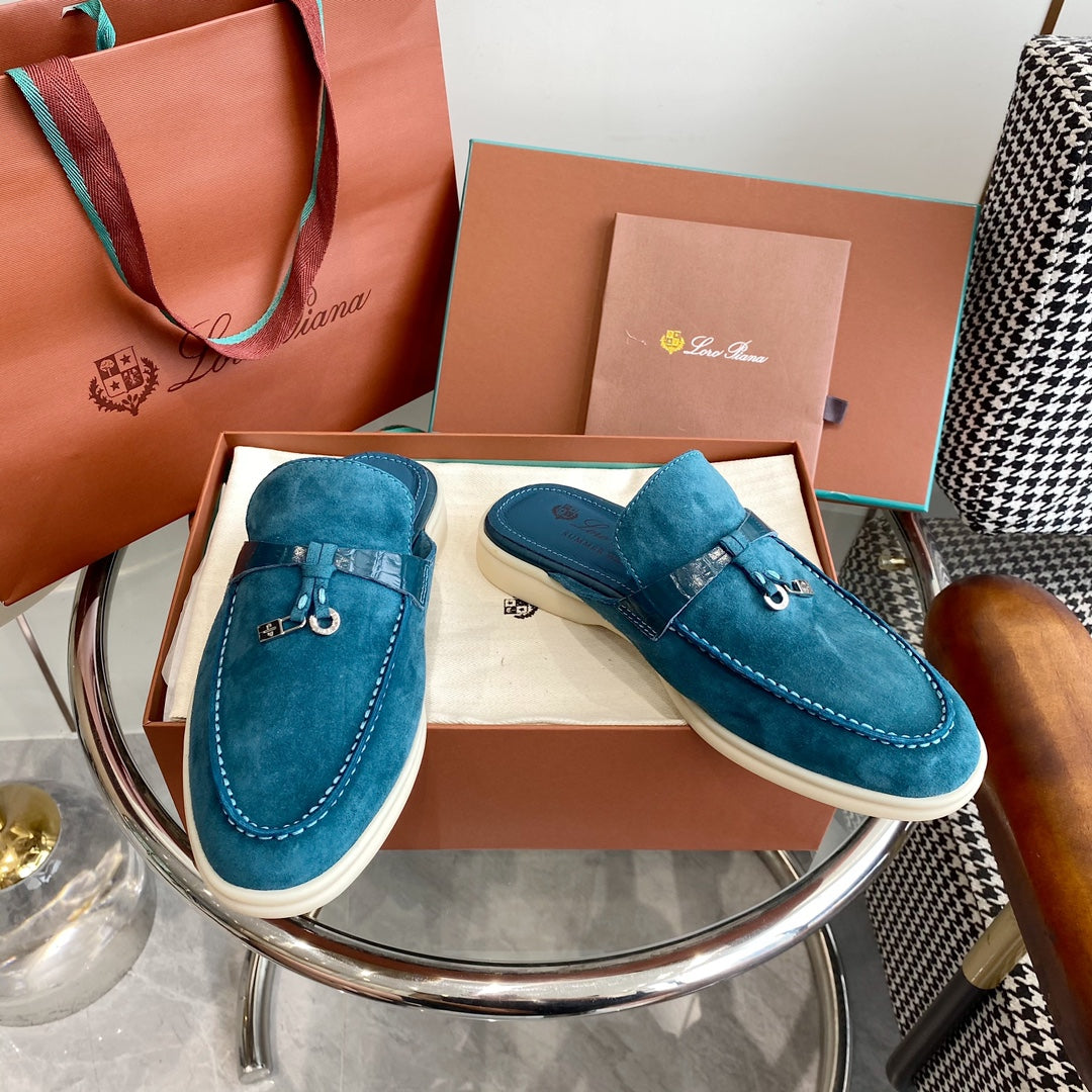 LP CHARMS WALK BABOUCHE LOAFERS OCEAN SUEDE - 35