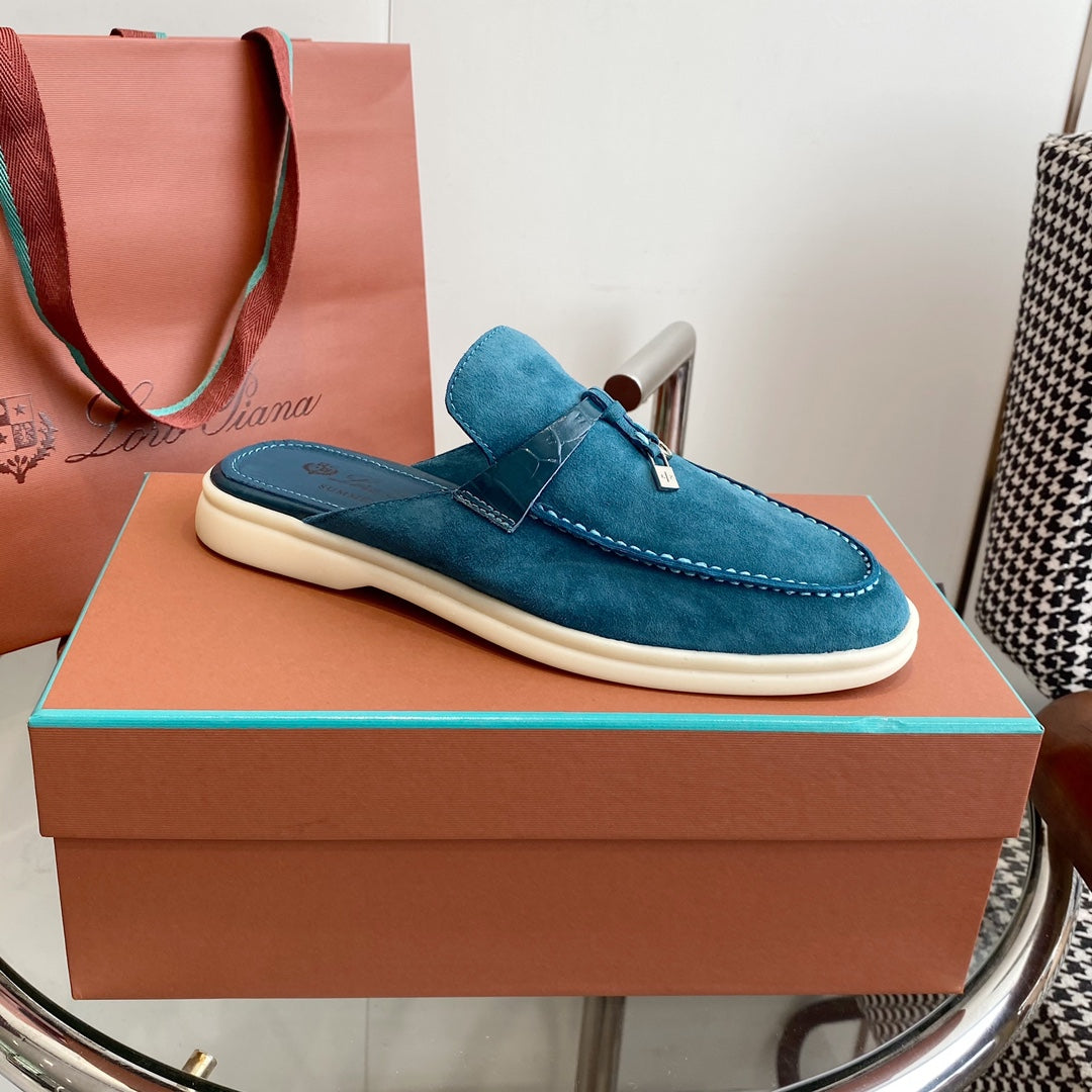 LP CHARMS WALK BABOUCHE LOAFERS OCEAN SUEDE - 35
