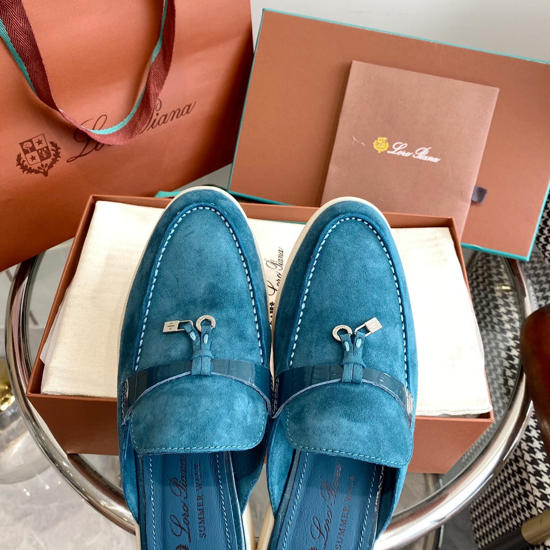 LP CHARMS WALK BABOUCHE LOAFERS OCEAN SUEDE - 35