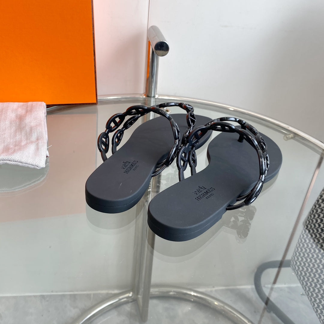 ISLAND SANDAL BLACK PVC WATERPROOF - 35
