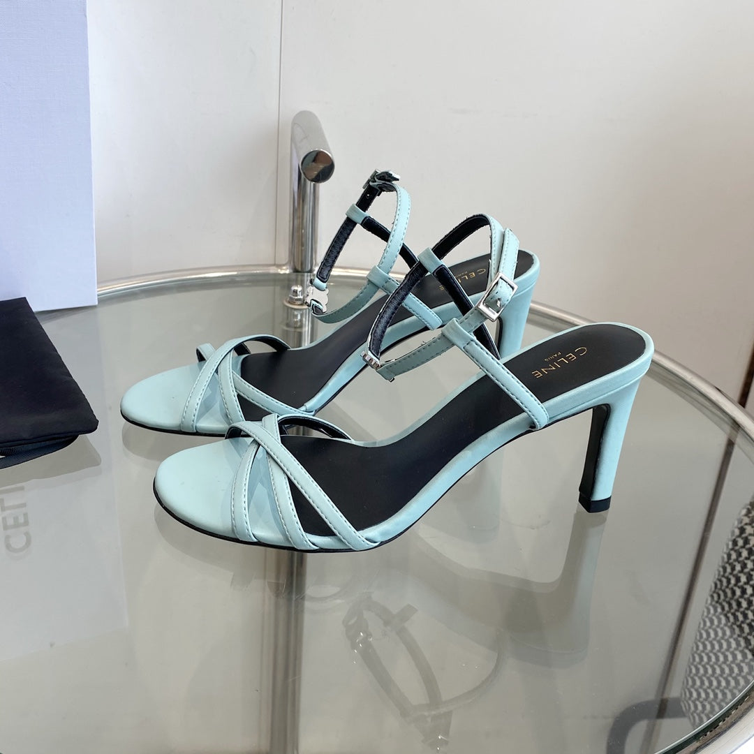 HIGH HEEL 65MM IN SKY BLUE CALFSKIN - 35