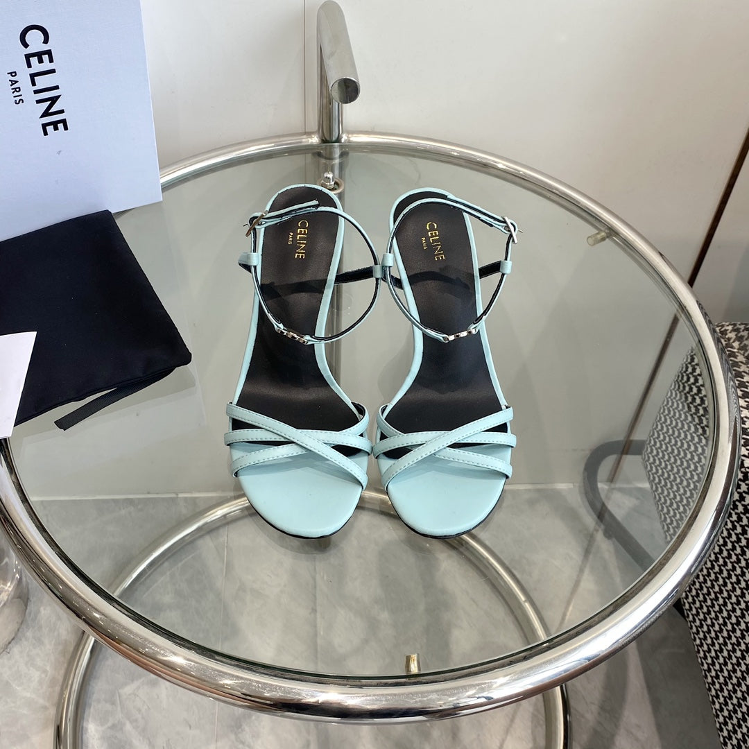 HIGH HEEL 65MM IN SKY BLUE CALFSKIN - 35