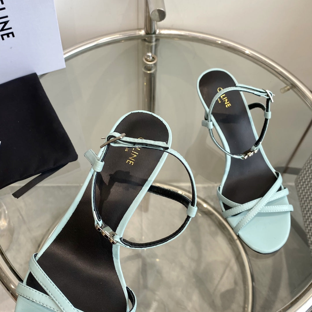 HIGH HEEL 65MM IN SKY BLUE CALFSKIN - 35