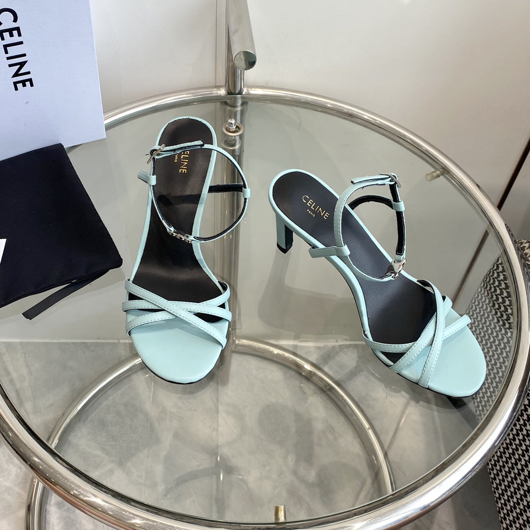 HIGH HEEL 65MM IN SKY BLUE CALFSKIN - 35