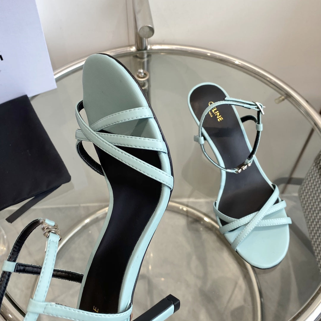 HIGH HEEL 65MM IN SKY BLUE CALFSKIN - 35