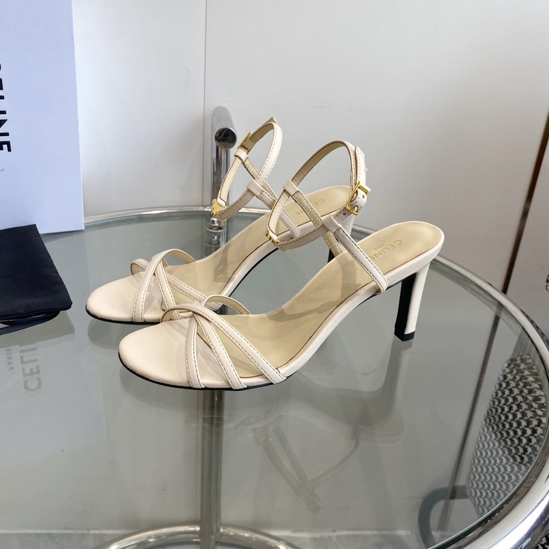 HIGH HEEL 65MM IN BEIGE CREAM CALFSKIN - 35