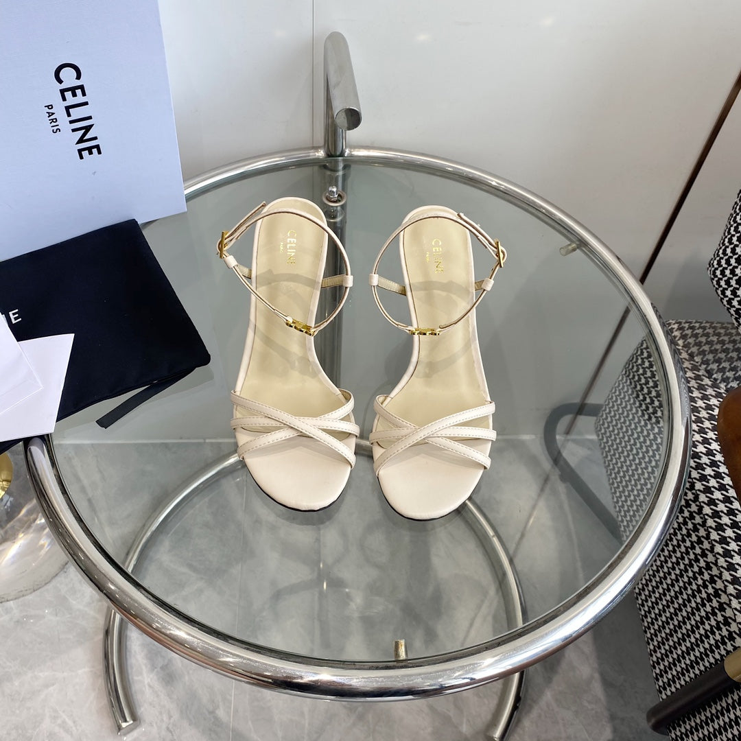 HIGH HEEL 65MM IN BEIGE CREAM CALFSKIN - 35