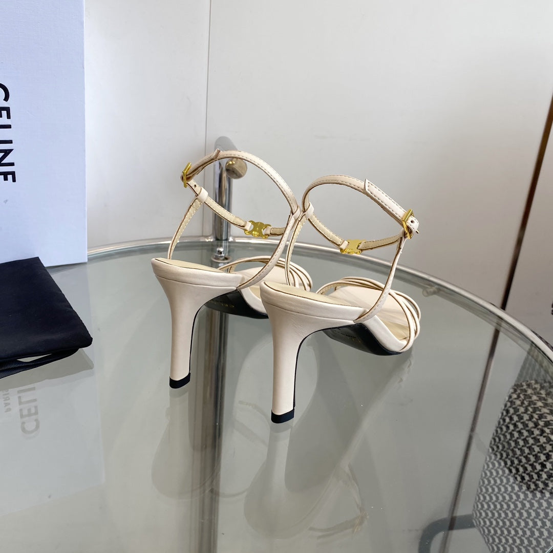 HIGH HEEL 65MM IN BEIGE CREAM CALFSKIN - 35