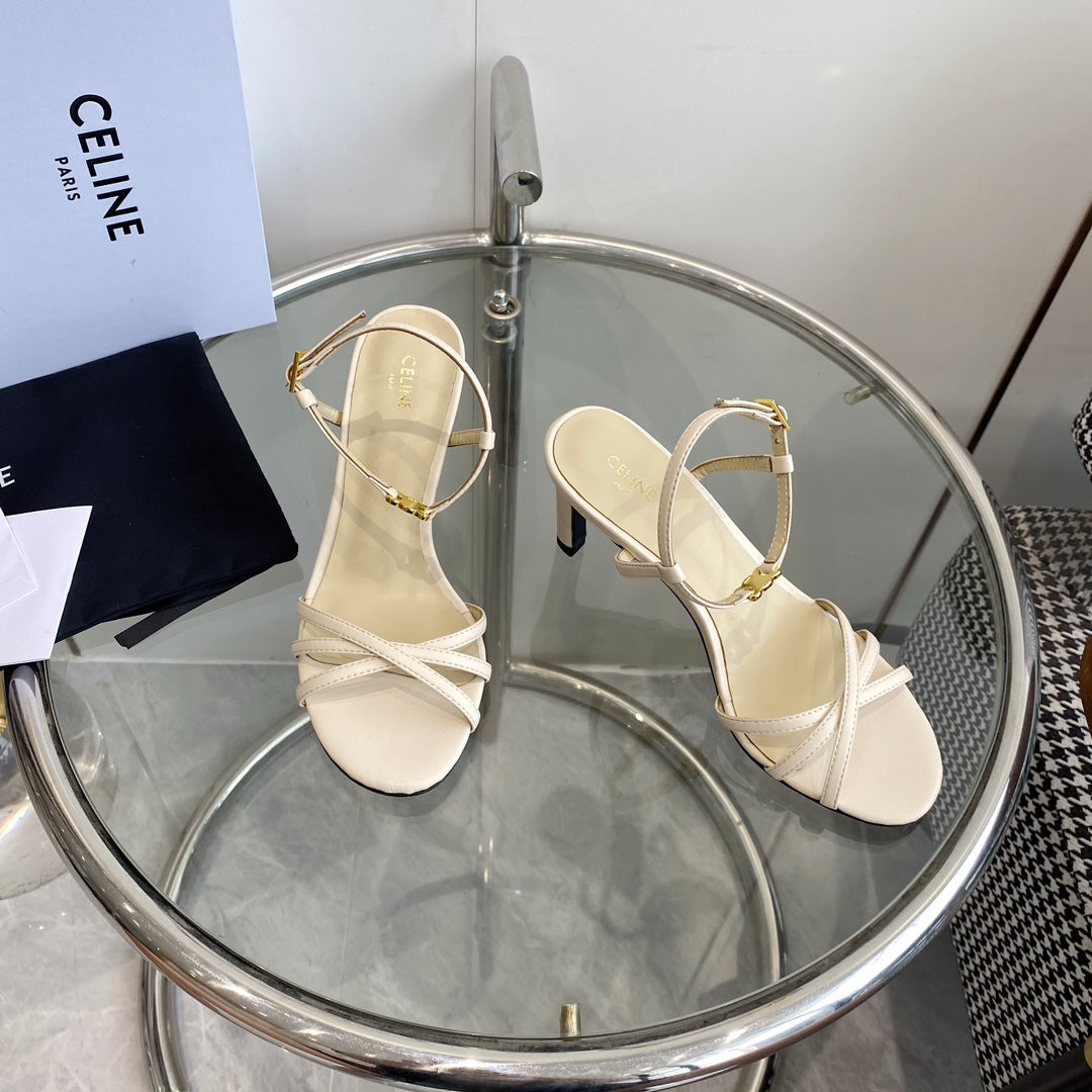 HIGH HEEL 65MM IN BEIGE CREAM CALFSKIN - 35
