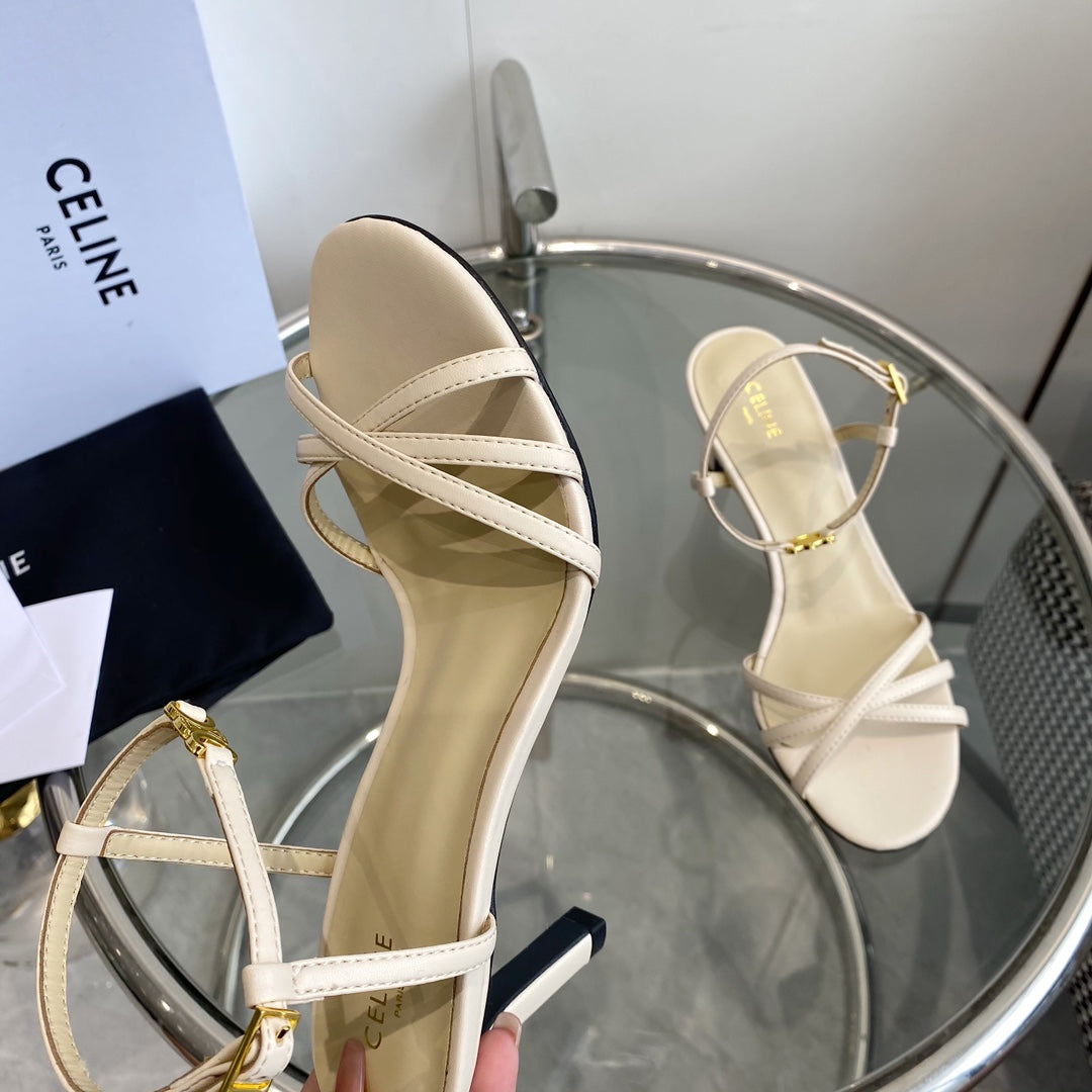 HIGH HEEL 65MM IN BEIGE CREAM CALFSKIN - 35