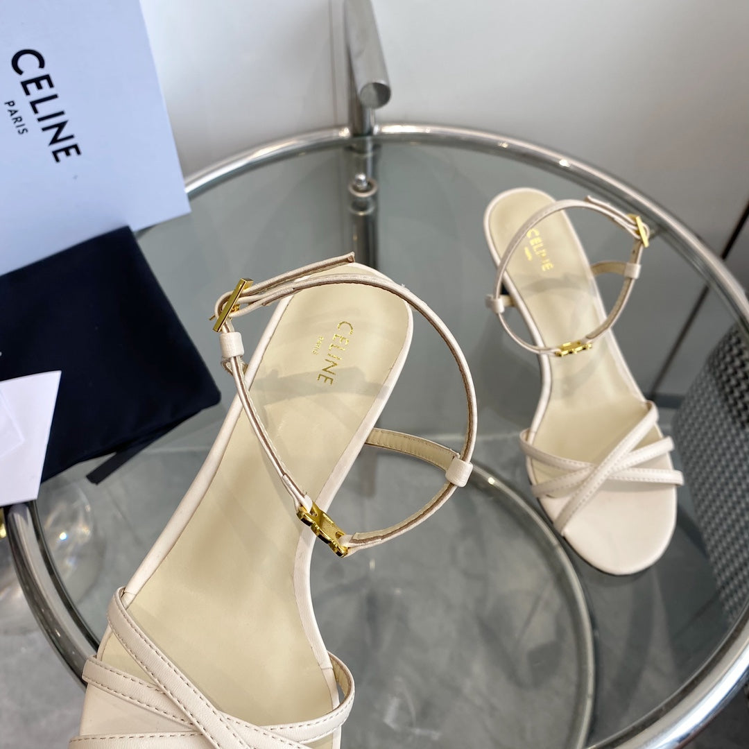 HIGH HEEL 65MM IN BEIGE CREAM CALFSKIN - 35