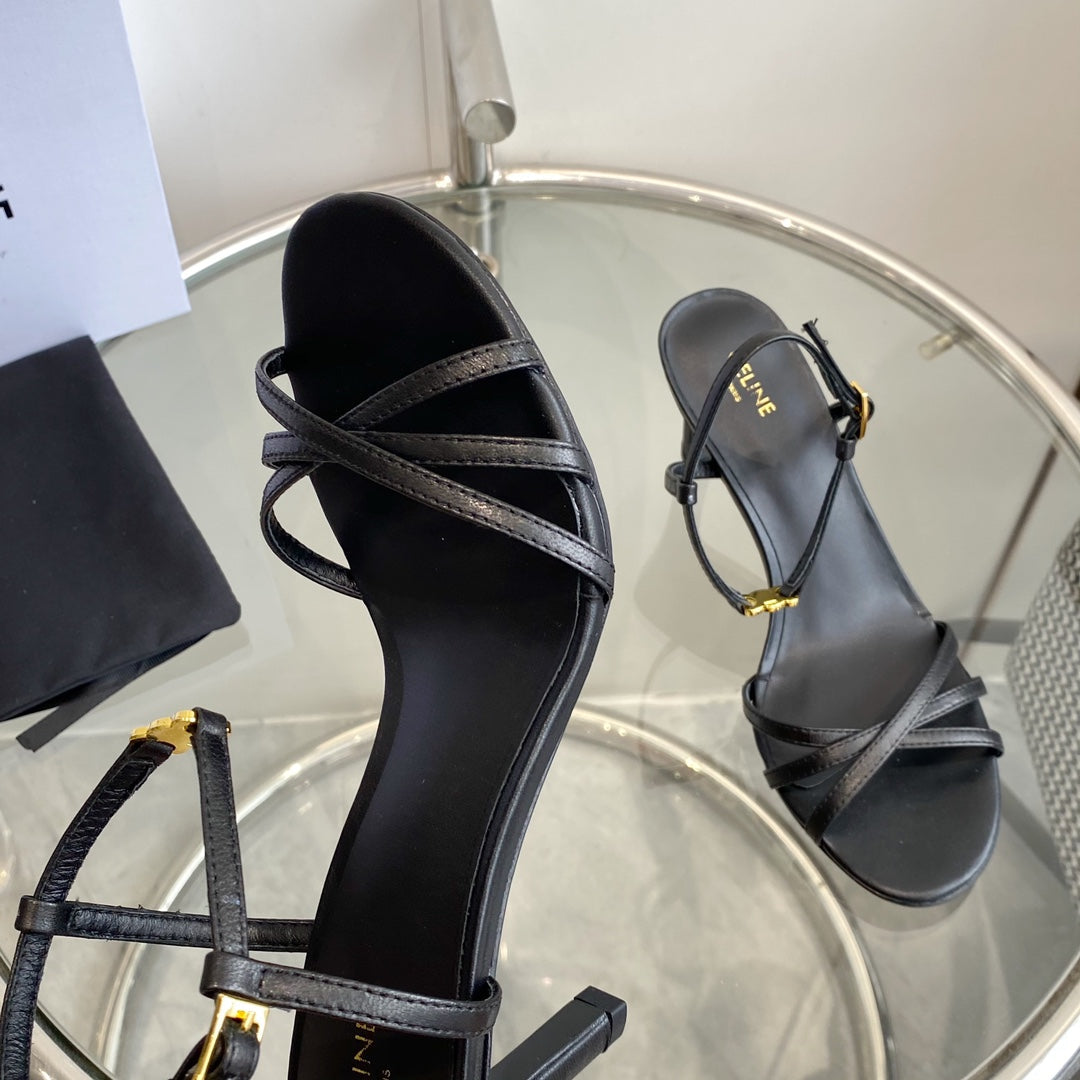HIGH HEEL 65MM IN BLACK CALFSKIN - 35