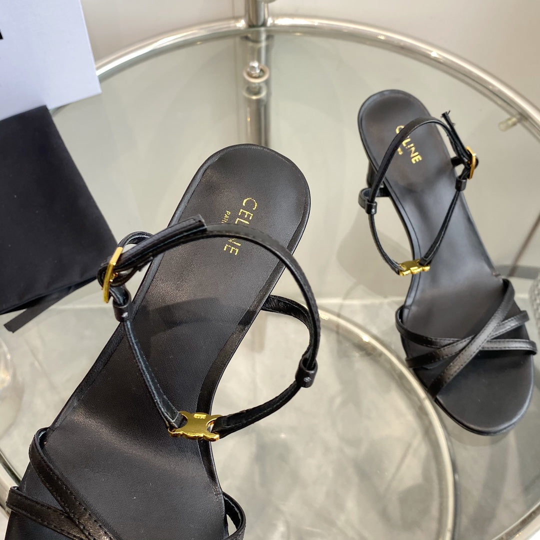 HIGH HEEL 65MM IN BLACK CALFSKIN - 35