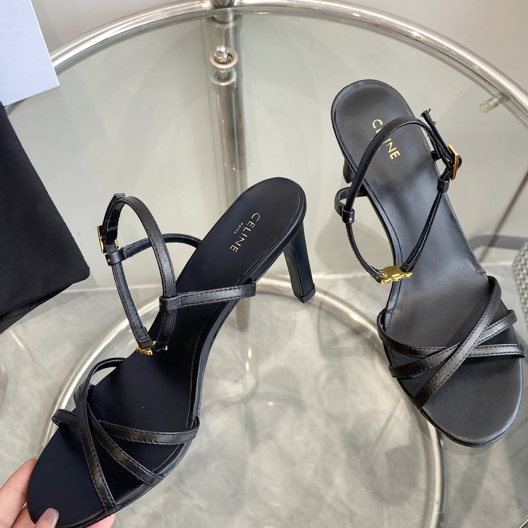 HIGH HEEL 65MM IN BLACK CALFSKIN - 35