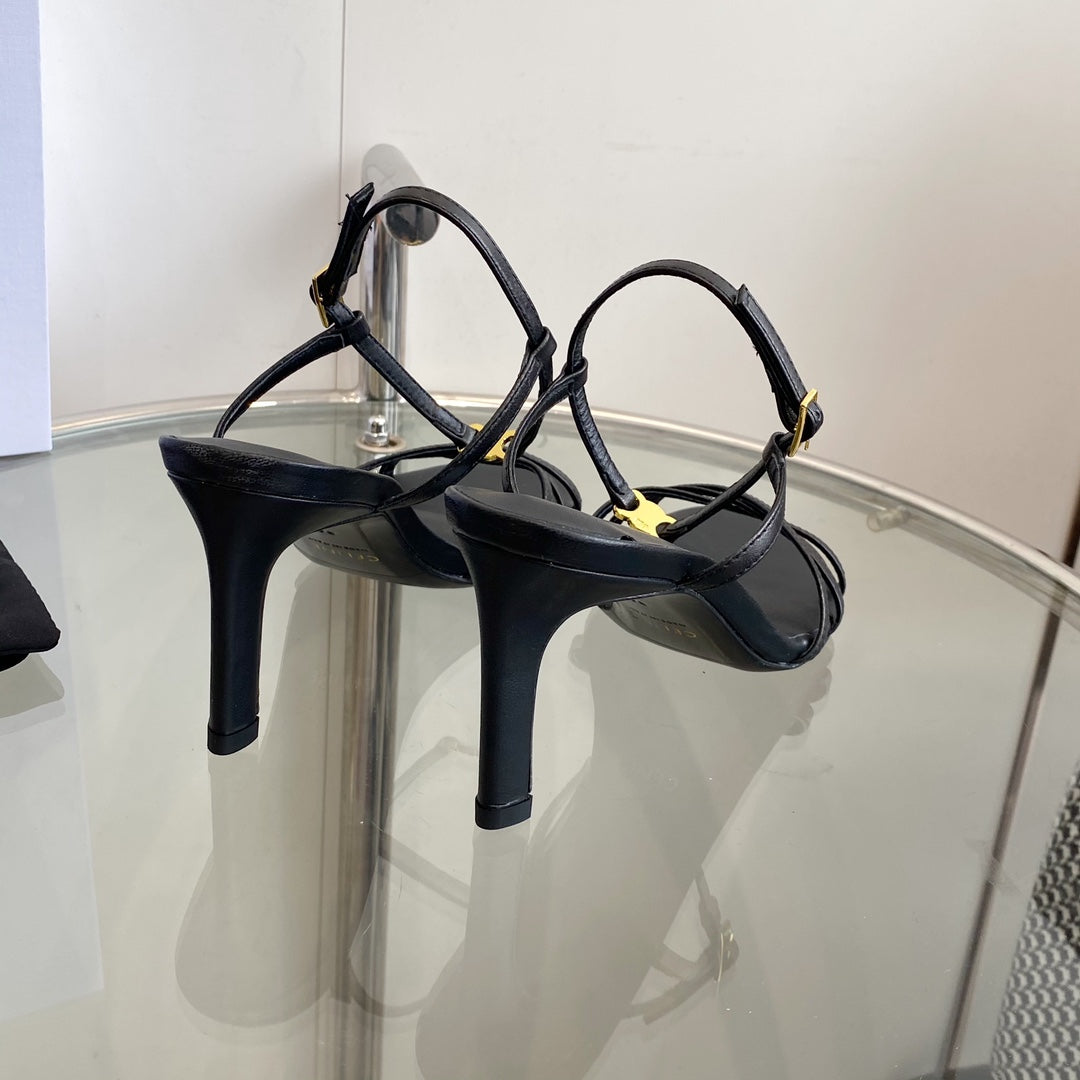 HIGH HEEL 65MM IN BLACK CALFSKIN - 35