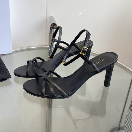 HIGH HEEL 65MM IN BLACK CALFSKIN - 35
