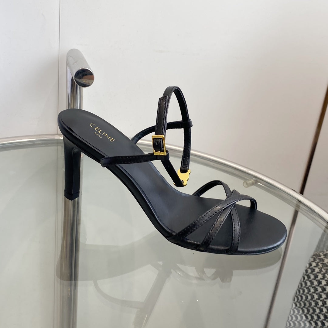 HIGH HEEL 65MM IN BLACK CALFSKIN - 35