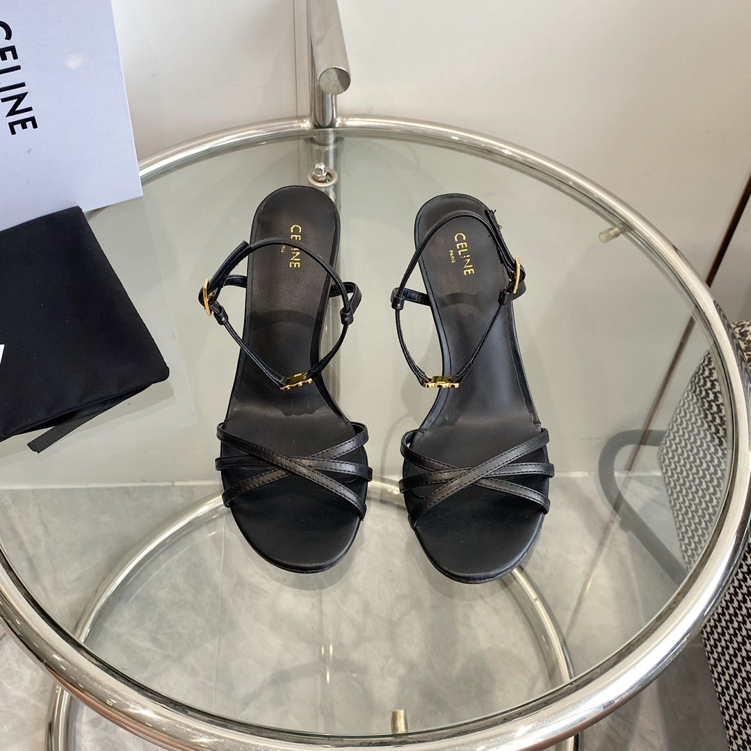 HIGH HEEL 65MM IN BLACK CALFSKIN - 35