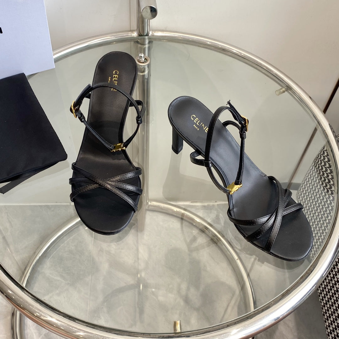 HIGH HEEL 65MM IN BLACK CALFSKIN - 35