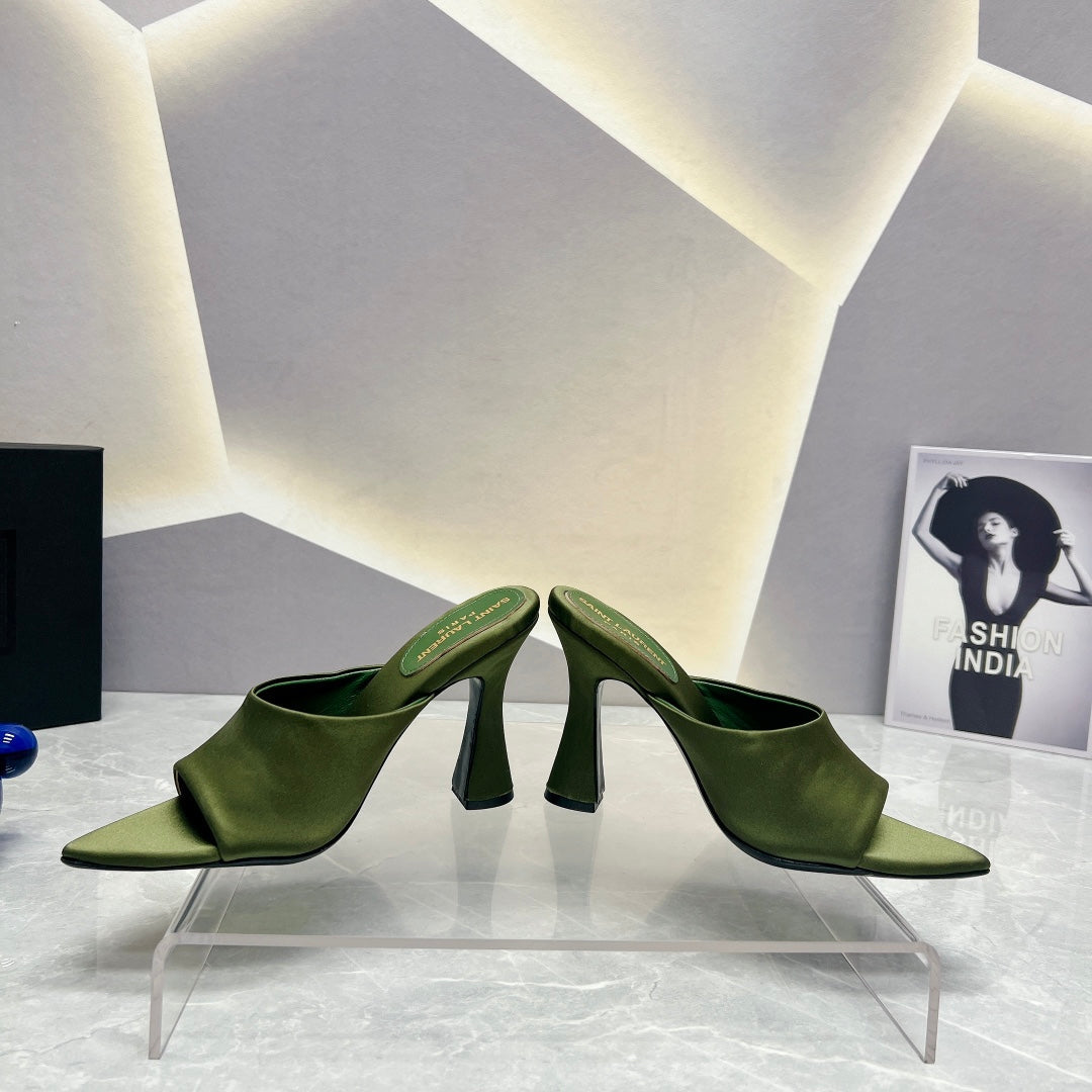 SL GOLDIE MULES MOSS SATIN - 35