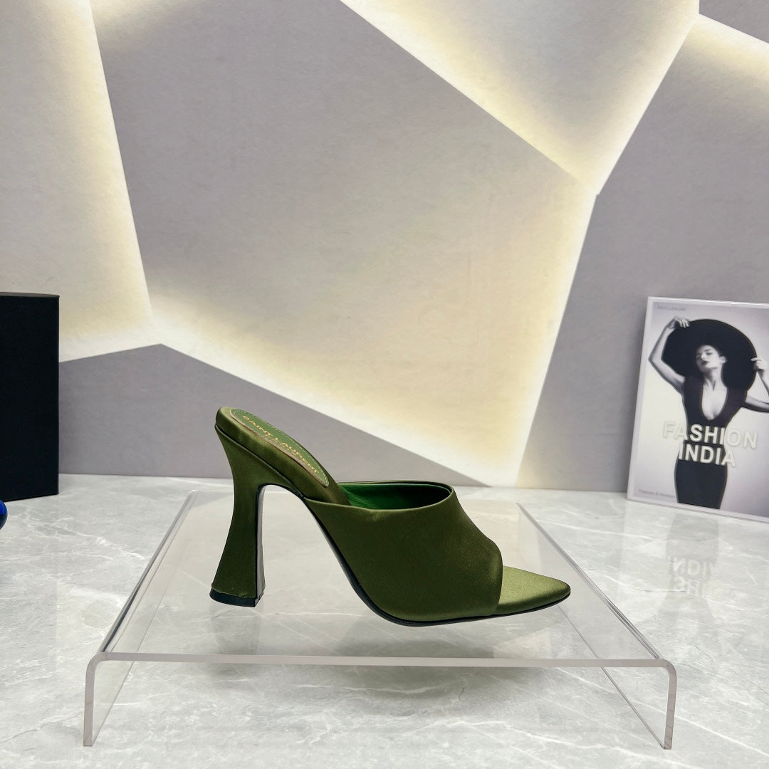 SL GOLDIE MULES MOSS SATIN - 35