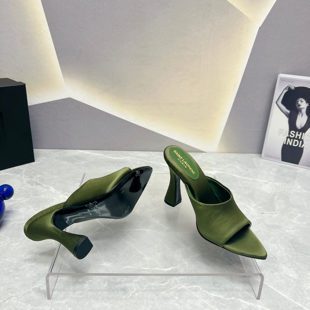 SL GOLDIE MULES MOSS SATIN - 35