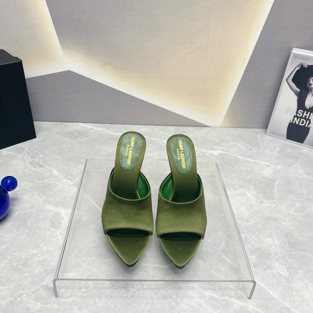 SL GOLDIE MULES MOSS SATIN - 35