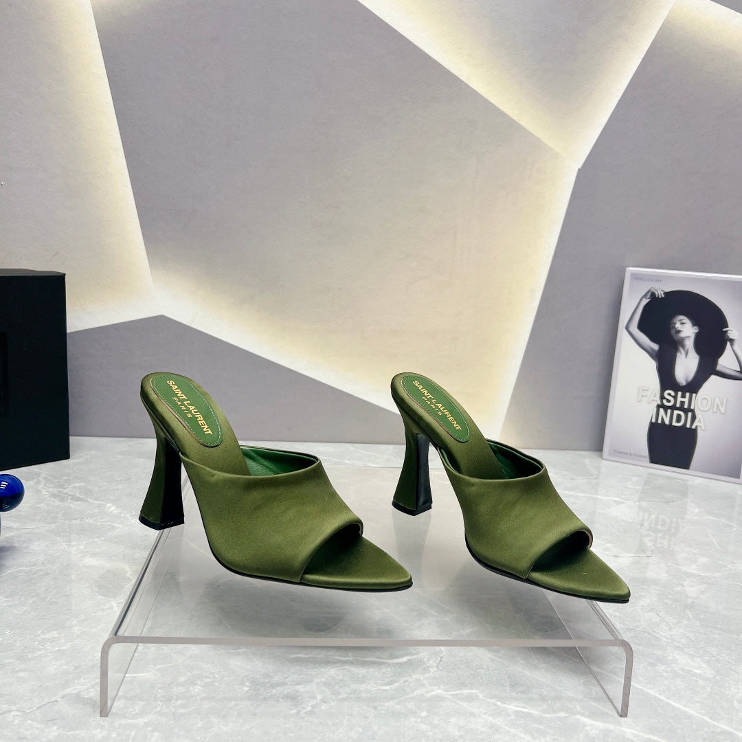 SL GOLDIE MULES MOSS SATIN - 35