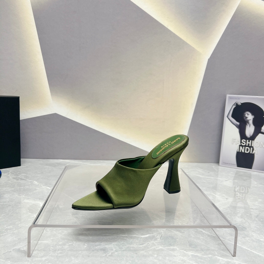 SL GOLDIE MULES MOSS SATIN - 35