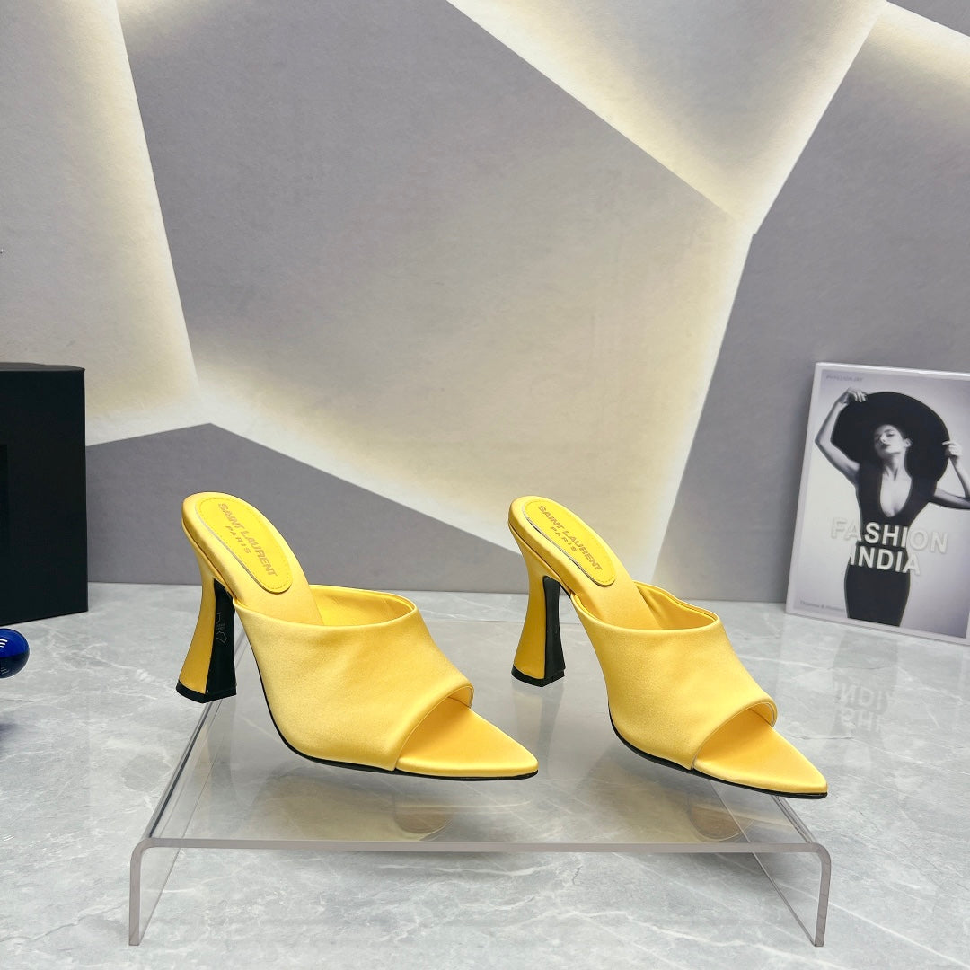 SL GOLDIE MULES LEMON SATIN - 35